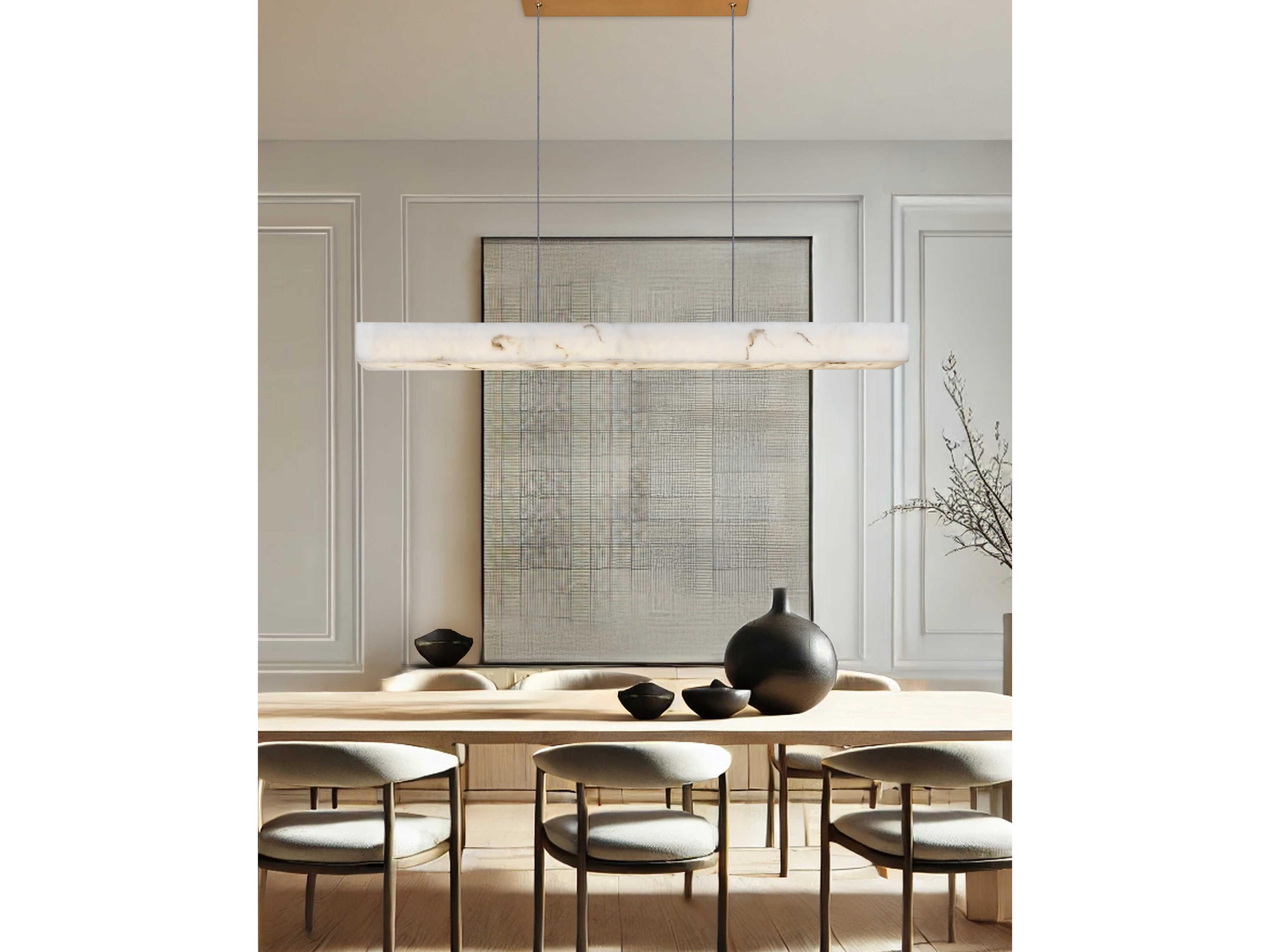 Justice Design Group Lumenaria Medley Brushed Brass White Linear Island Pendant
