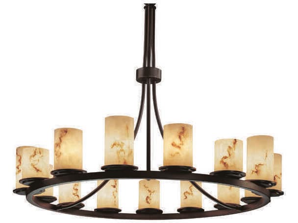 Justice Design Group Lumenaria 15-Light Bronze Cylinder Chandelier