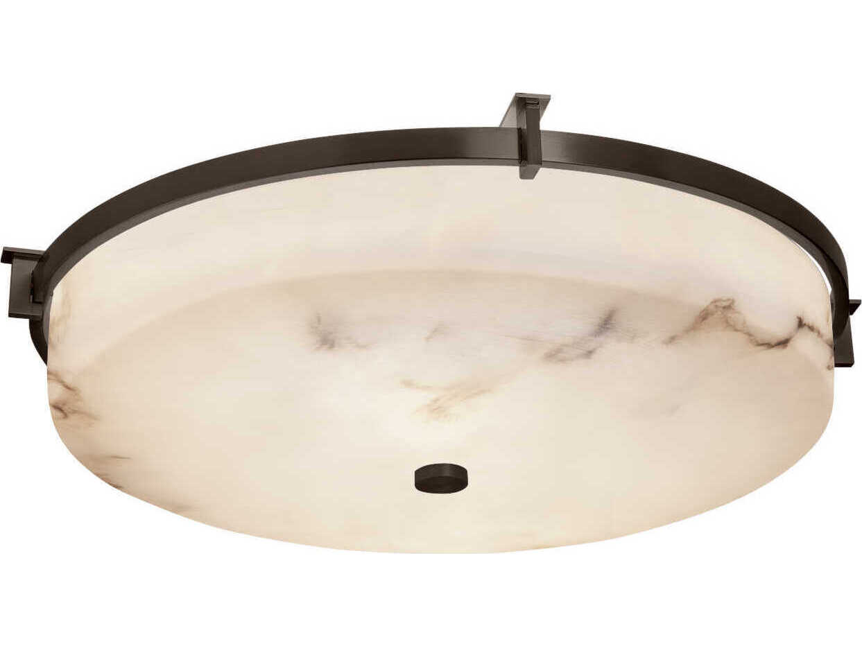 Justice Design Group Lumenaria 3-Light Bronze Round Flush Mount