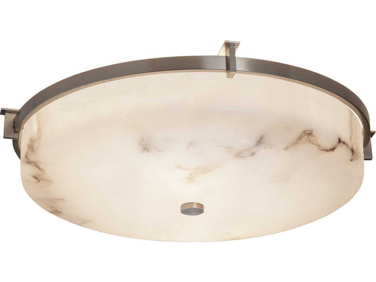 Justice Design Group Lumenaria Nickel LED Round Flush Mount