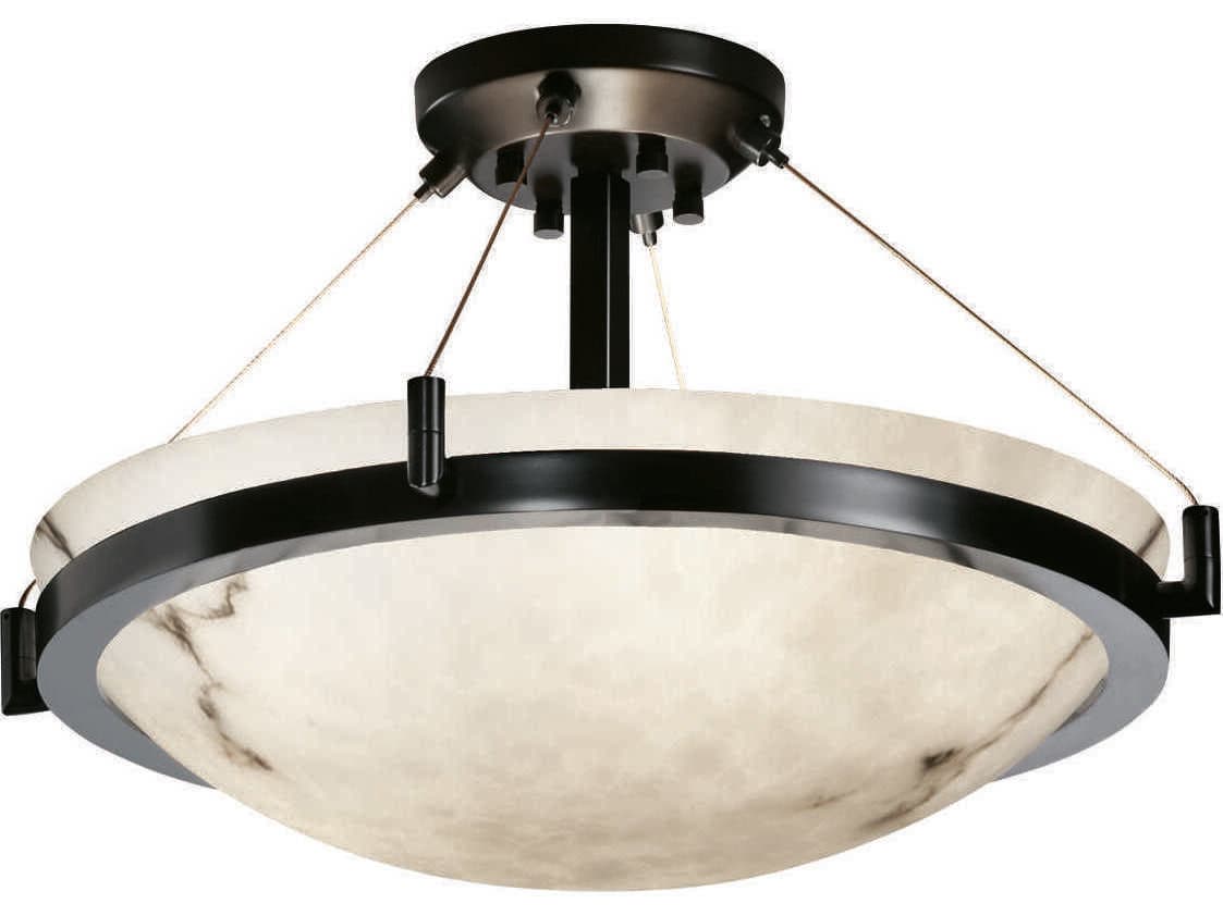 Justice Design Group Lumenaria 3-Light Bronze Bowl Semi Flush Mount