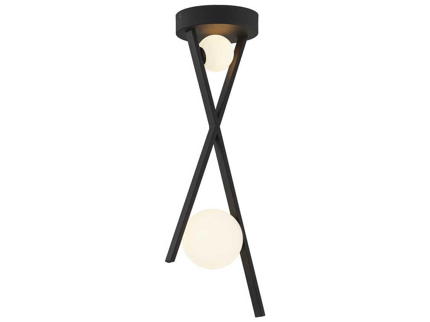 Justice Design Group Fusion Matte Black Glass LED Globe Mini Pendant