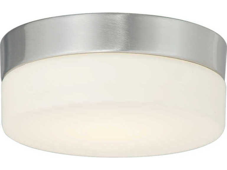 Justice Design Group Fusion Brushed Nickel Glass LED Drum Flush Mount