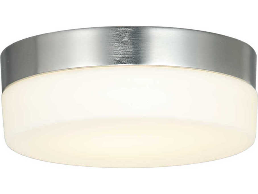 Justice Design Group Fusion Brushed Nickel Glass LED Drum Flush Mount