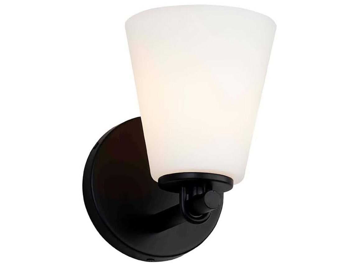 Justice Design Group Fusion 1-Light Matte Black Glass Wall Sconce