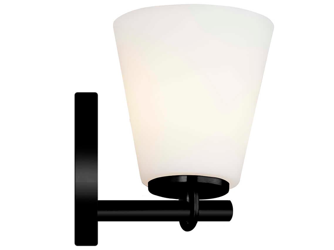 Justice Design Group Fusion 1-Light Matte Black Glass Wall Sconce