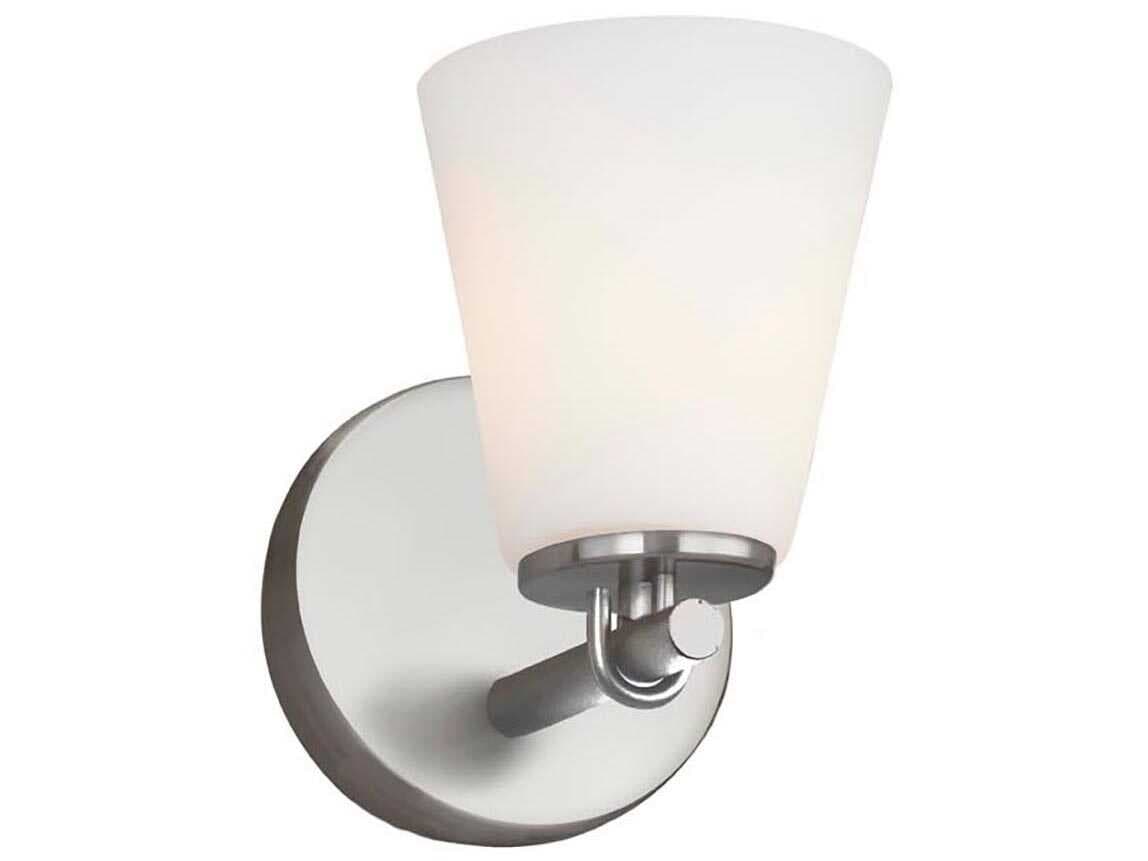 Justice Design Group Fusion 1-Light Brushed Nickel Glass Wall Sconce