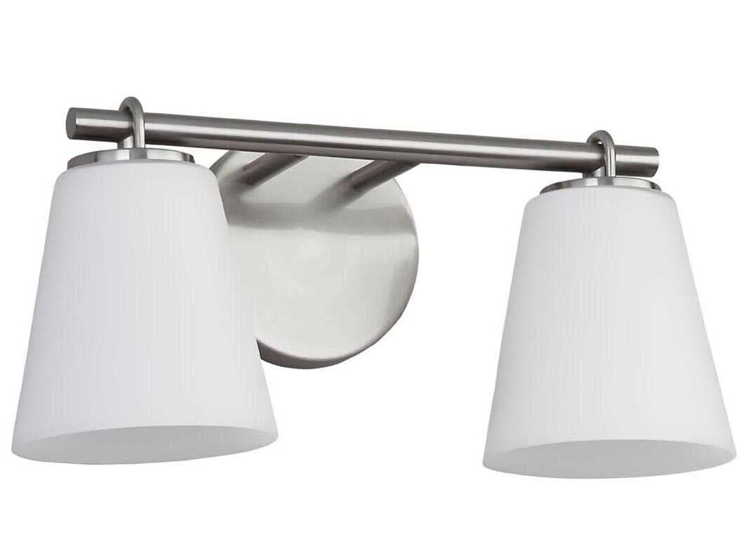 Justice Design Group Fusion 2-Light Brushed Nickel Glass Vanity Light