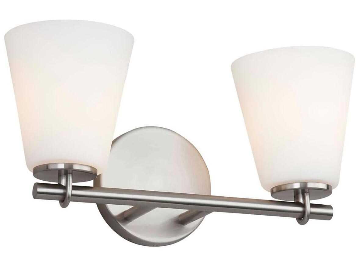 Justice Design Group Fusion 2-Light Brushed Nickel Glass Vanity Light