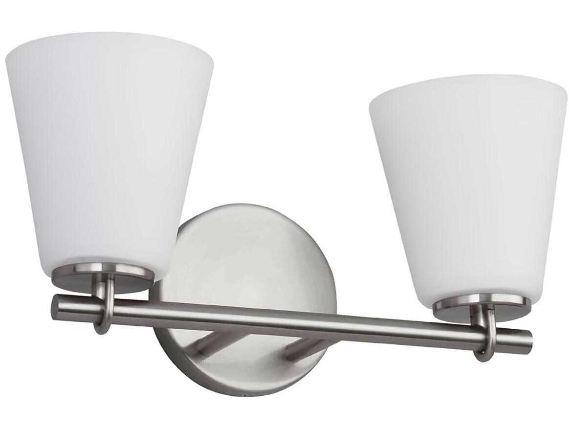Justice Design Group Fusion 2-Light Brushed Nickel Glass Vanity Light