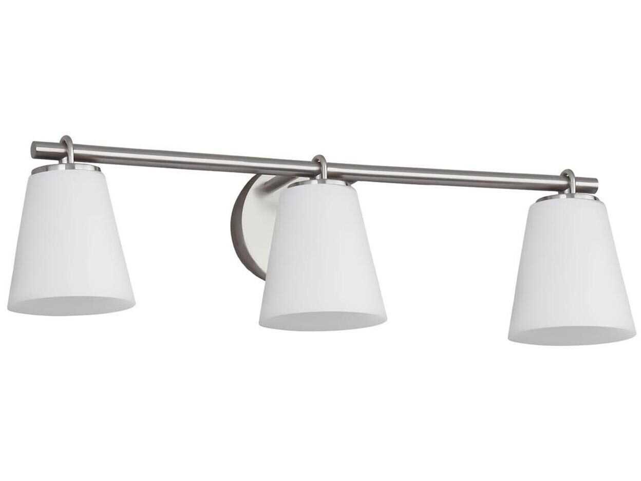 Justice Design Group Fusion 3-Light Brushed Nickel Glass Vanity Light