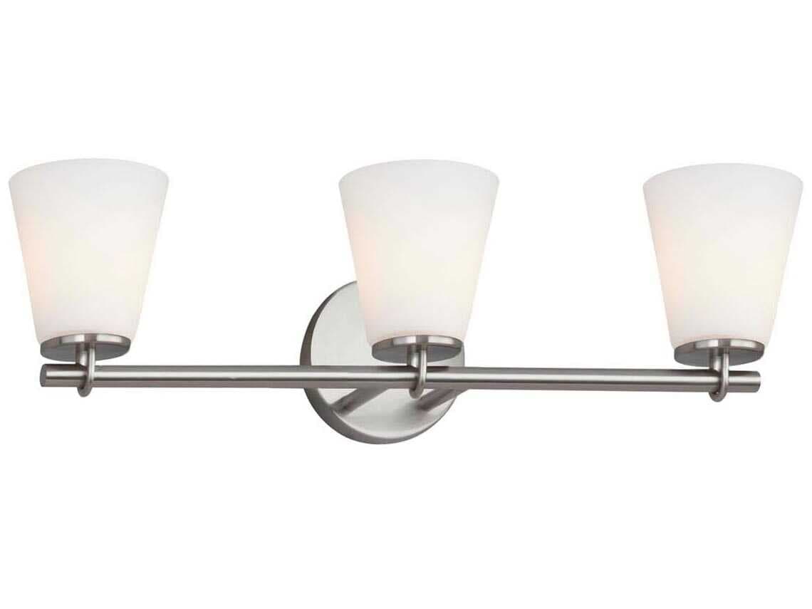 Justice Design Group Fusion 3-Light Brushed Nickel Glass Vanity Light