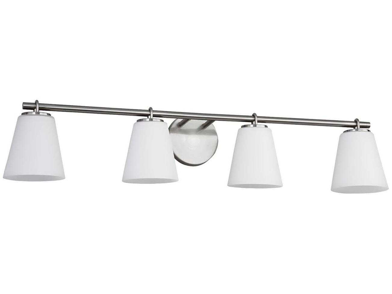Justice Design Group Fusion 4-Light Brushed Nickel Glass Vanity Light