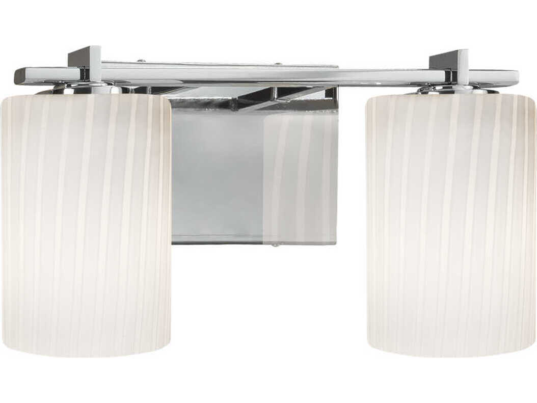Justice Design Group Fusion 2-Light Nickel Glass Vanity Light