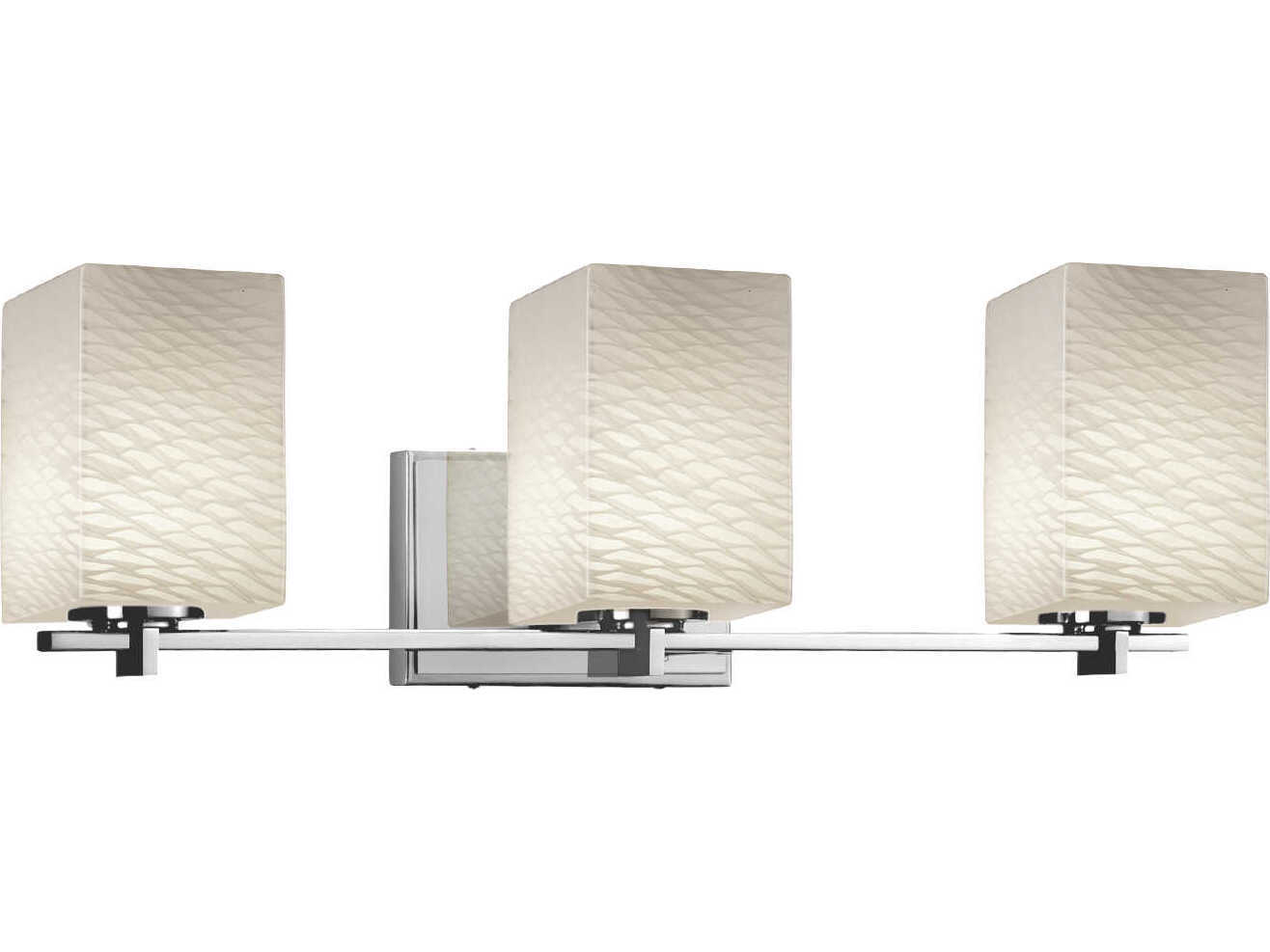 Justice Design Group Fusion 3-Light Nickel Glass Vanity Light