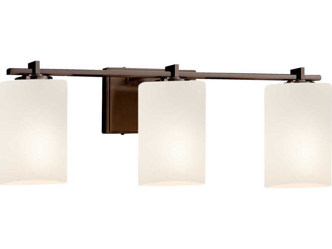Justice Design Group Fusion 3-Light Nickel Glass Vanity Light