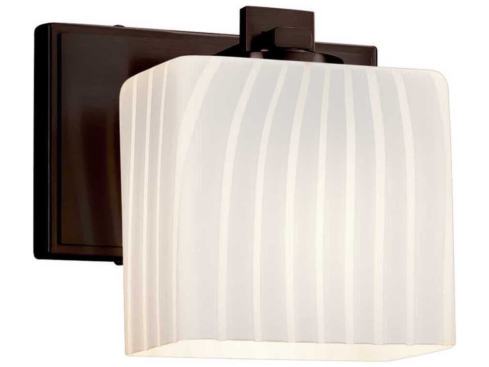 Justice Design Group Fusion Bronze Glass Wall Sconce