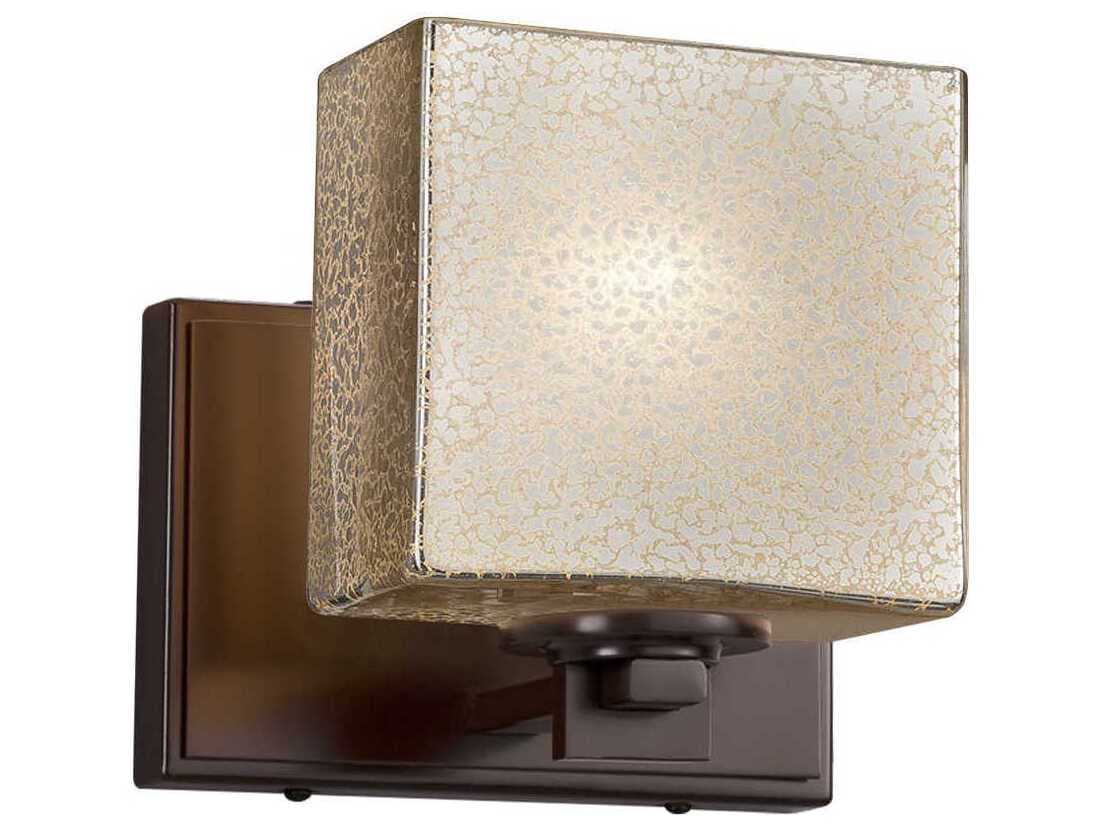 Justice Design Group Fusion Bronze Glass Wall Sconce