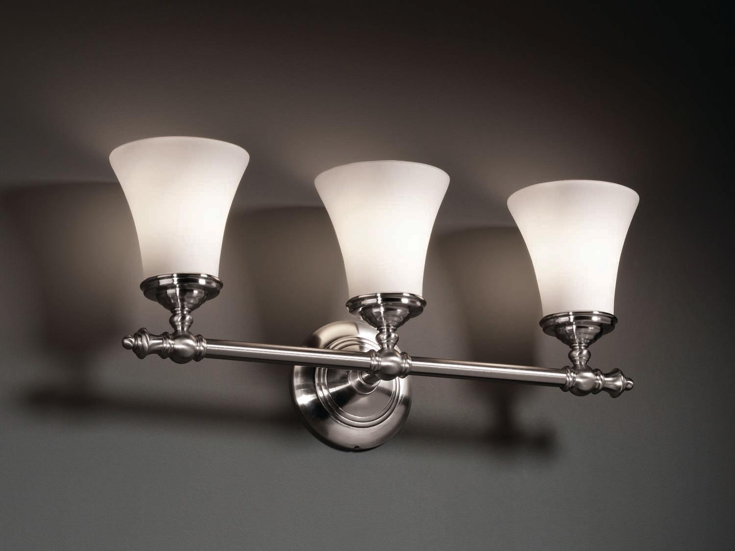 Justice Design Group Fusion 3-Light Nickel Glass Vanity Light