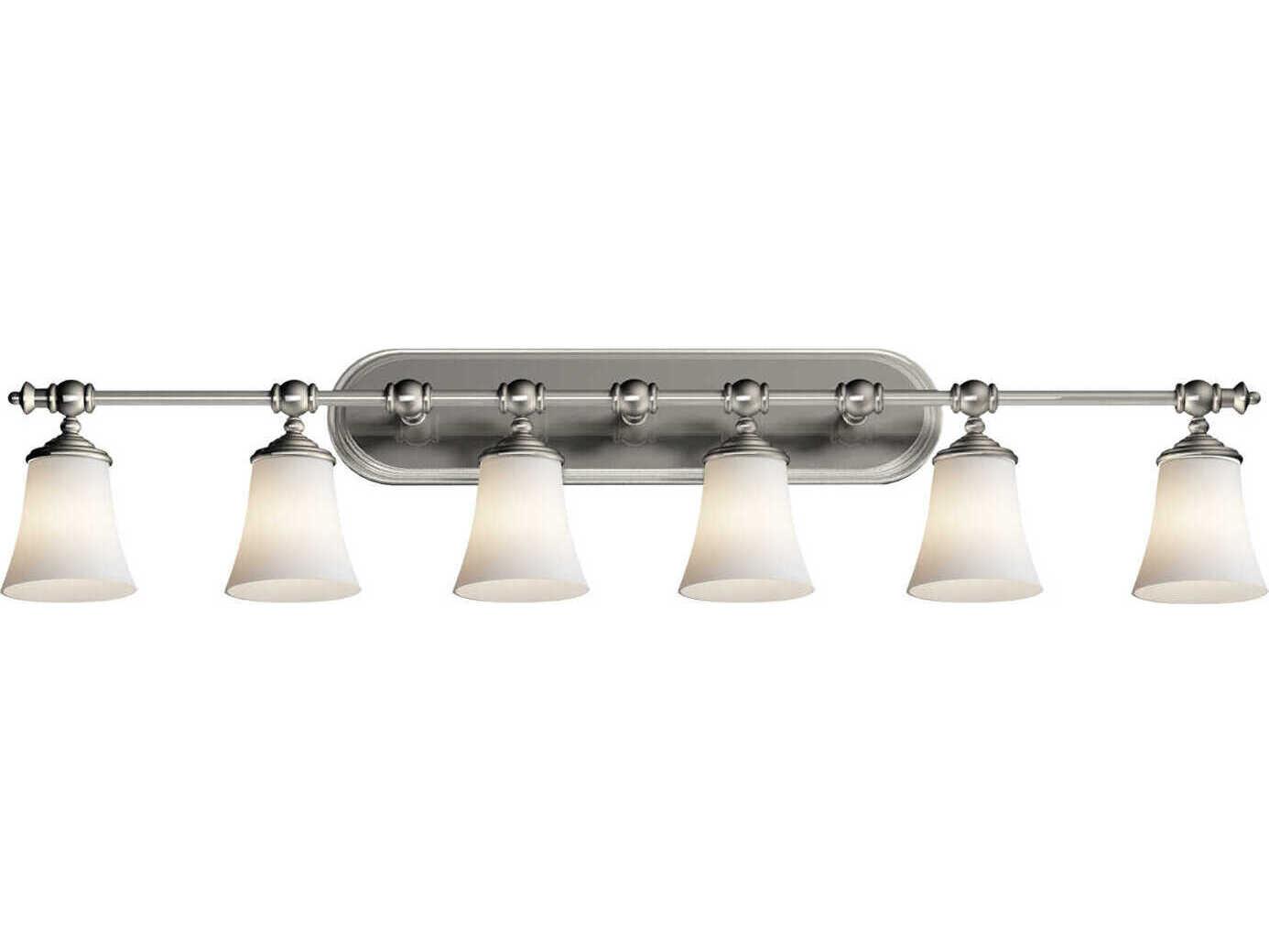 Justice Design Group Fusion 6-Light Nickel Glass Vanity Light