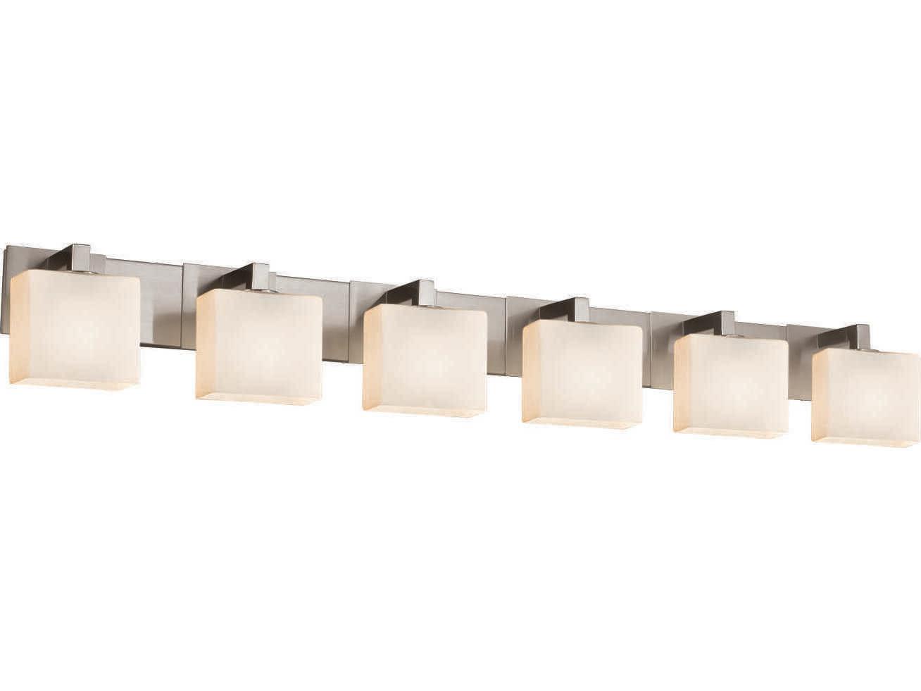 Justice Design Group Fusion 6-Light Nickel Glass Vanity Light