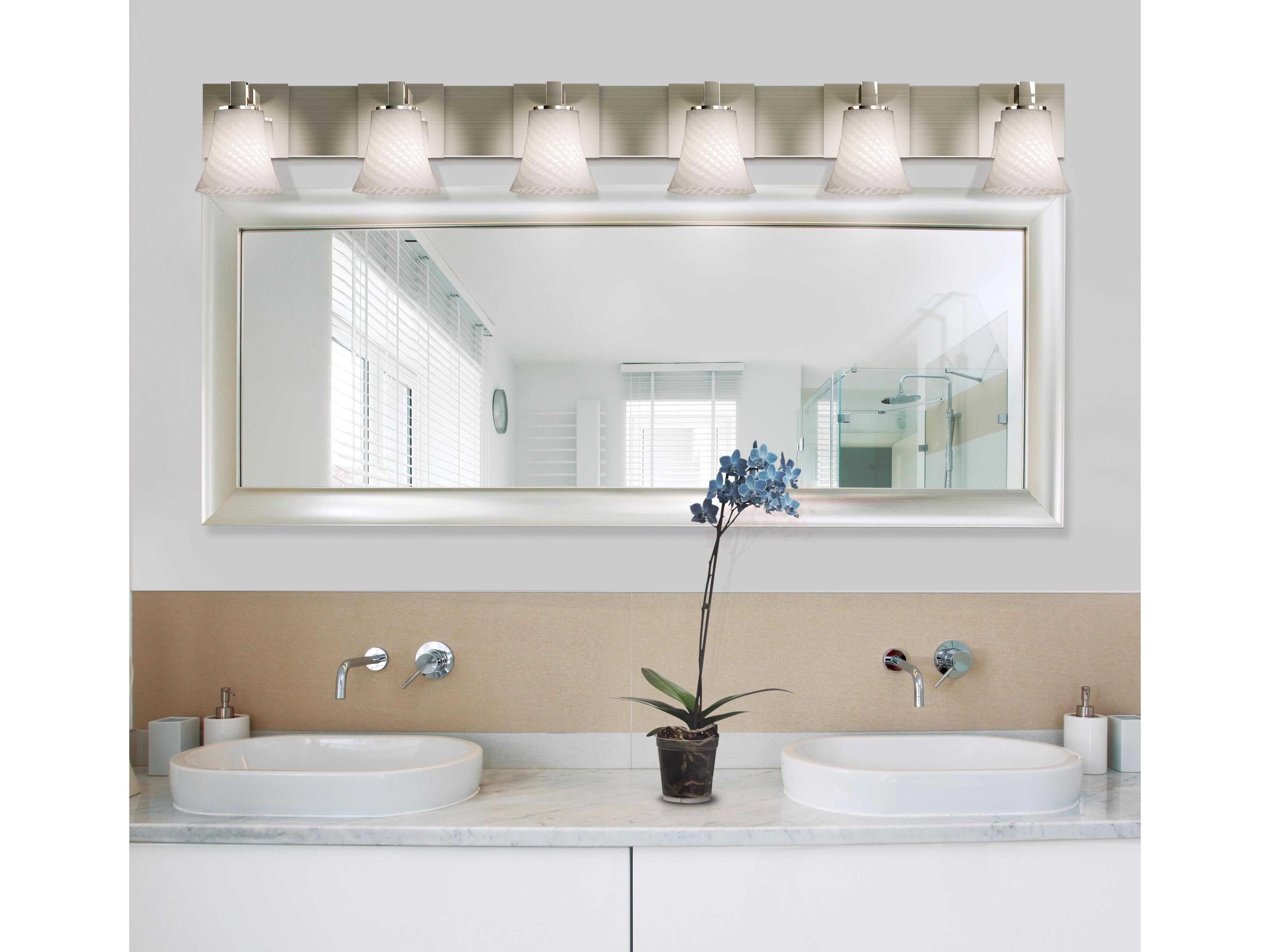 Justice Design Group Fusion 6-Light Nickel Glass Vanity Light