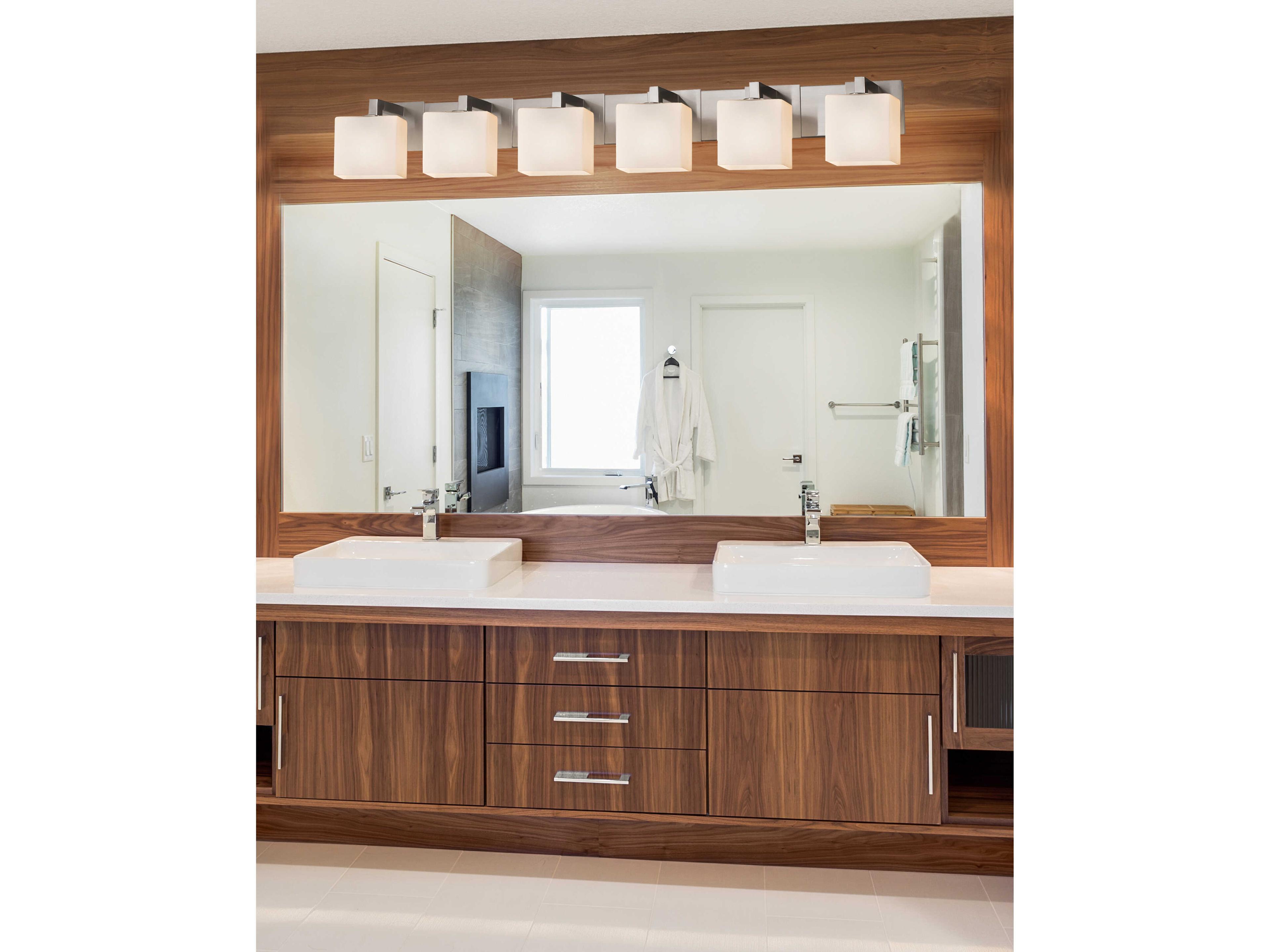 Justice Design Group Fusion 6-Light Nickel Glass Vanity Light