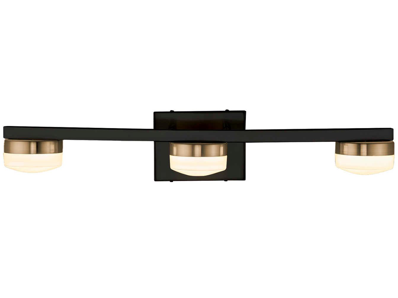 Justice Design Group Fusion Black Glass LED Vanity Light