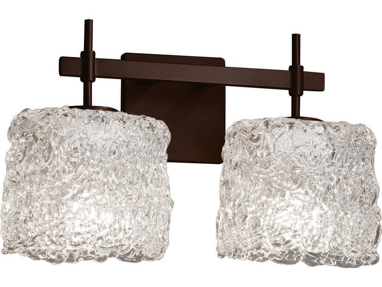 Justice Design Group Veneto Luce 2-Light Chrome Glass Vanity Light