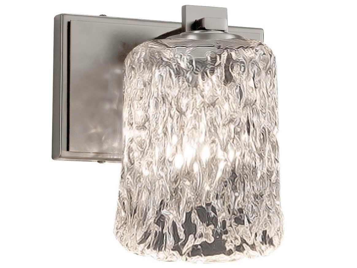 Justice Design Group Veneto Luce 1-Light Nickel Glass Wall Sconce