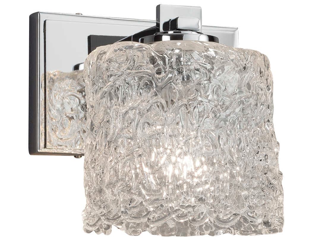 Justice Design Group Veneto Luce 1-Light Chrome Glass Wall Sconce