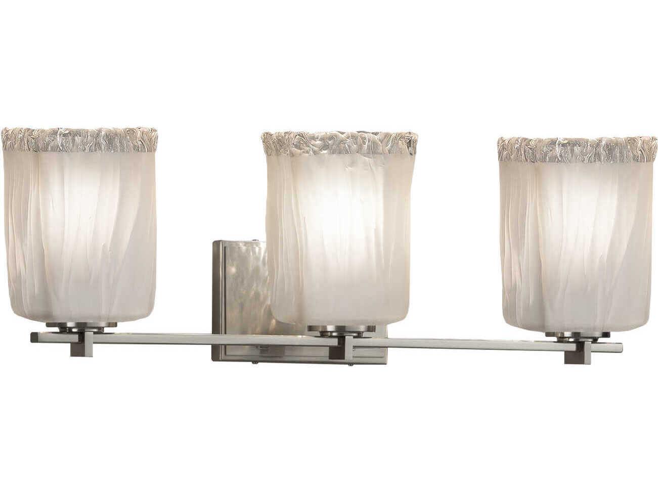 Justice Design Group Veneto Luce 3-Light Bronze Glass Vanity Light
