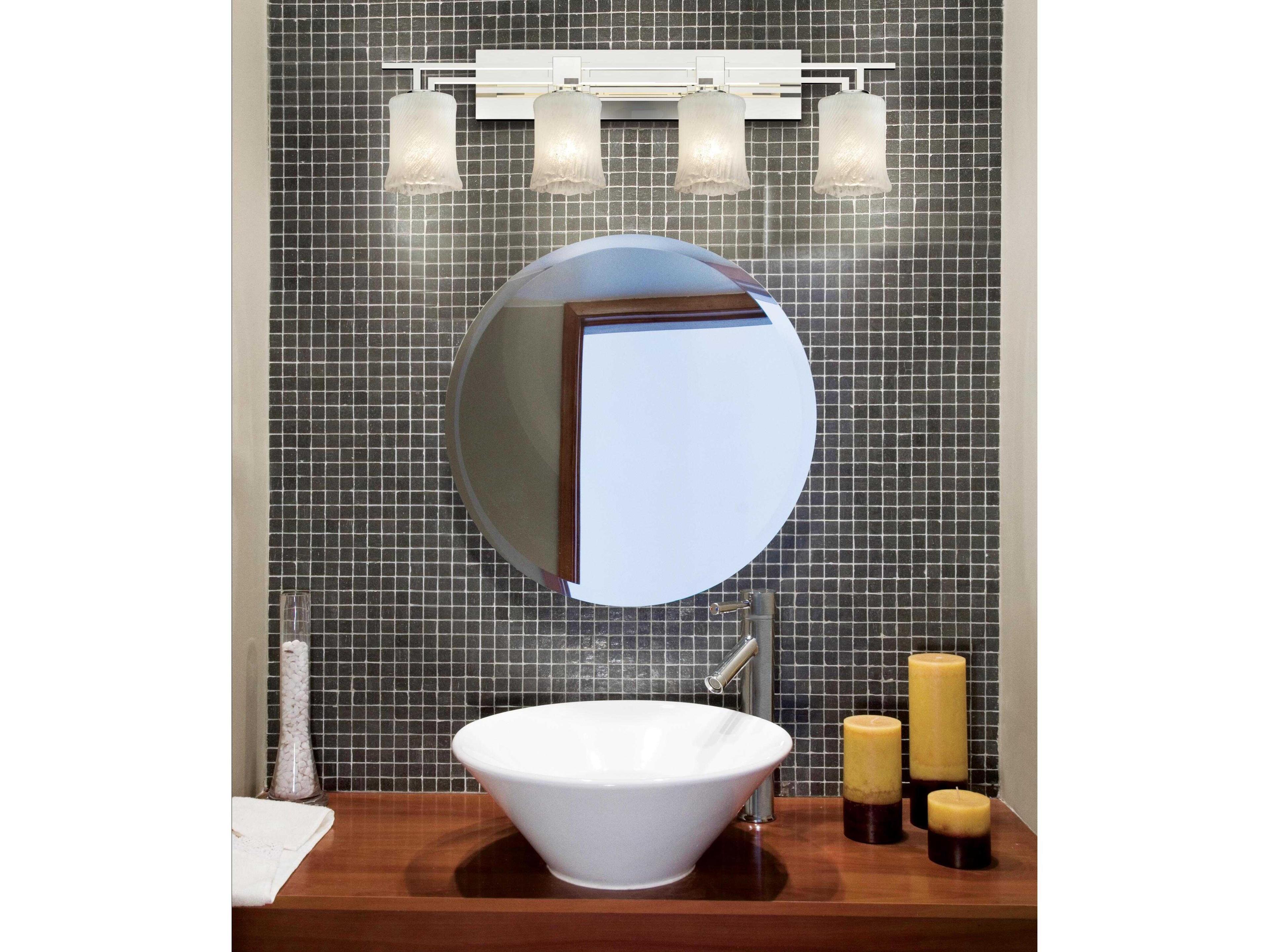 Justice Design Group Veneto Luce 4-Light Chrome Glass Vanity Light