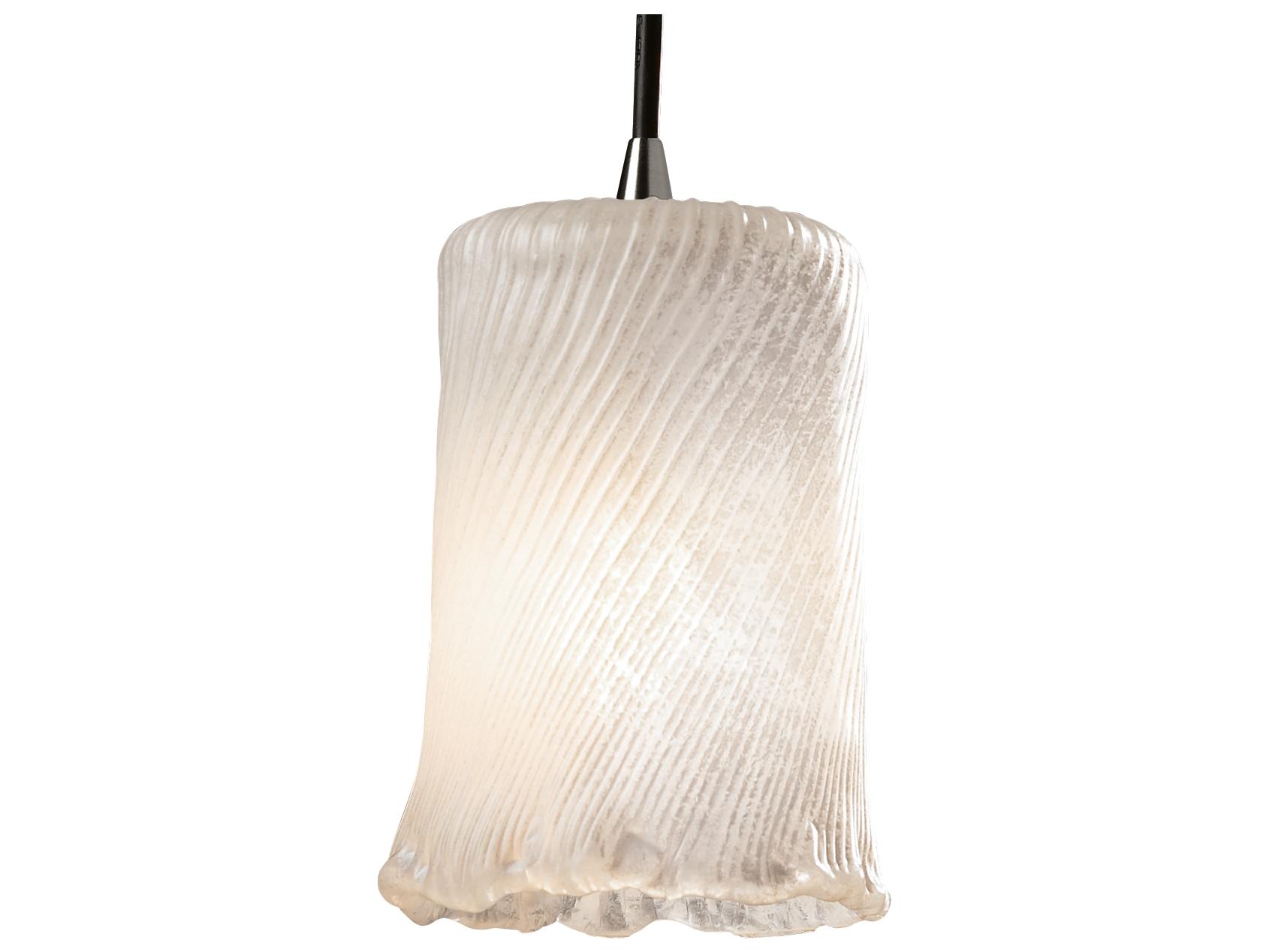 Justice Design Group Veneto Luce 1-Light Bronze Glass Cylinder Mini Pendant
