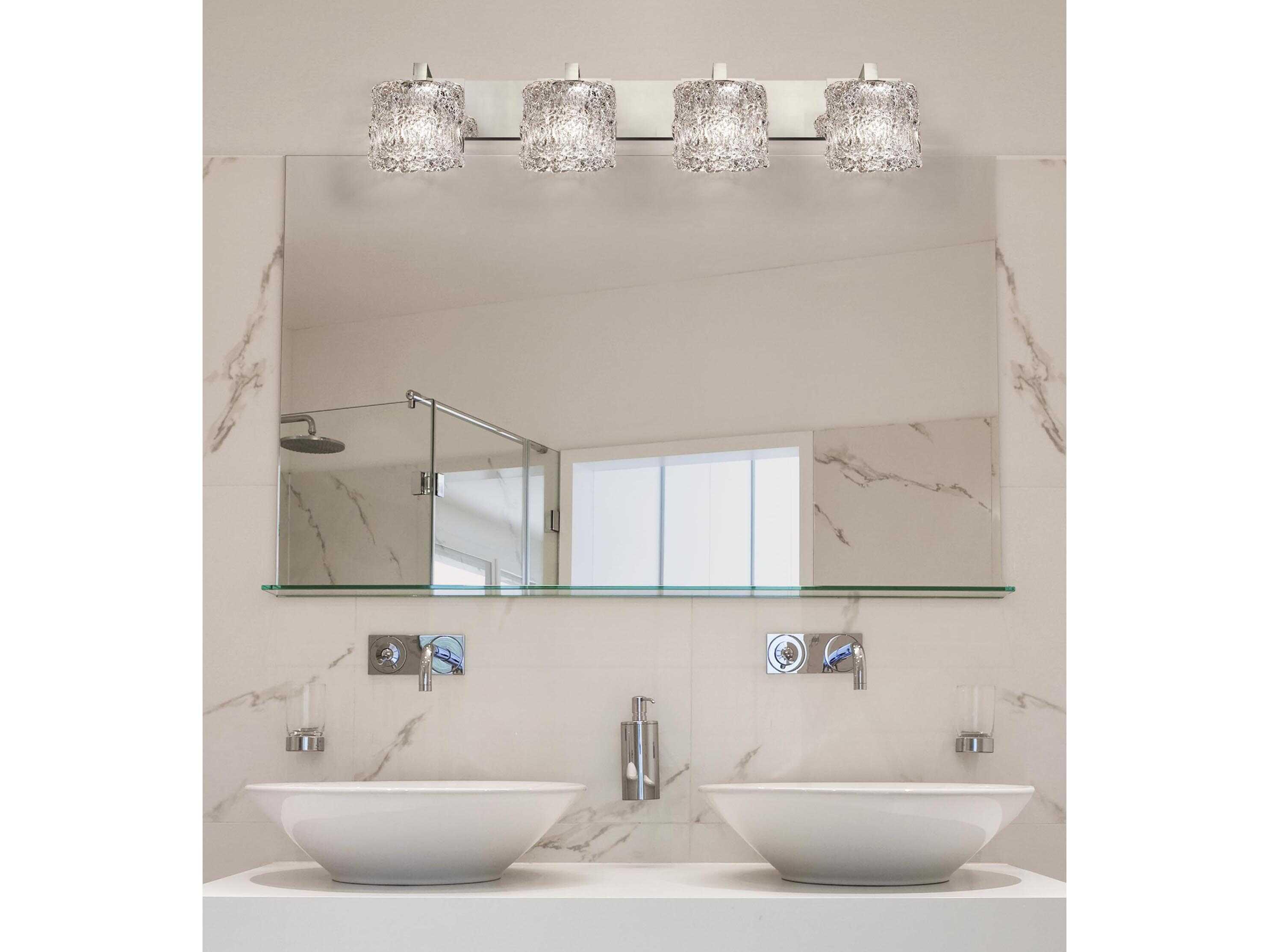 Justice Design Group Veneto Luce 4-Light Bronze Glass Vanity Light