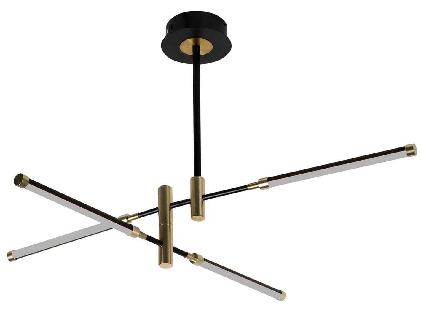 Justice Design Group 4-Light Matte Black Brass LED Linear Semi Flush Mount