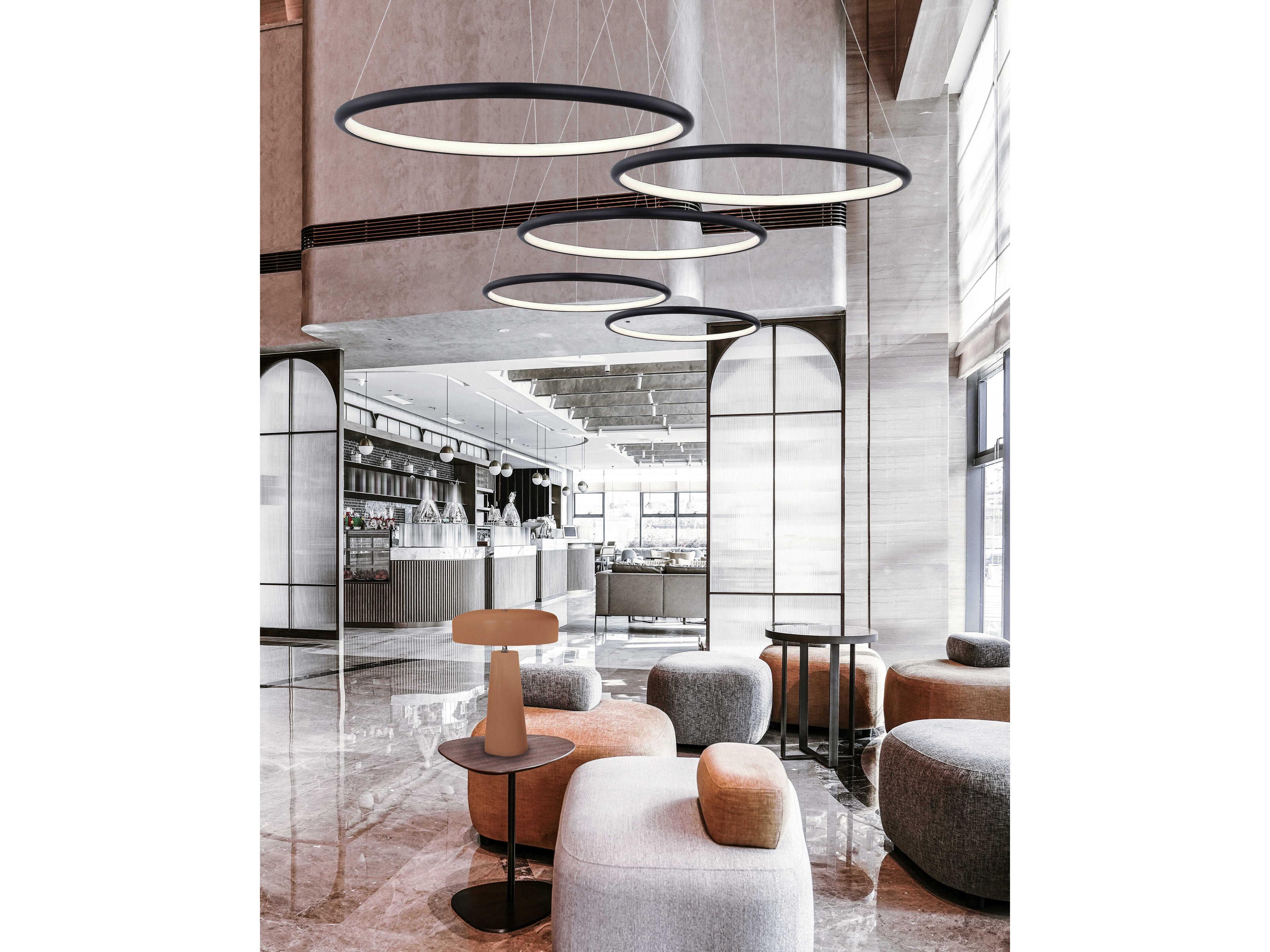 Justice Design Group Matte Black LED Round Pendant