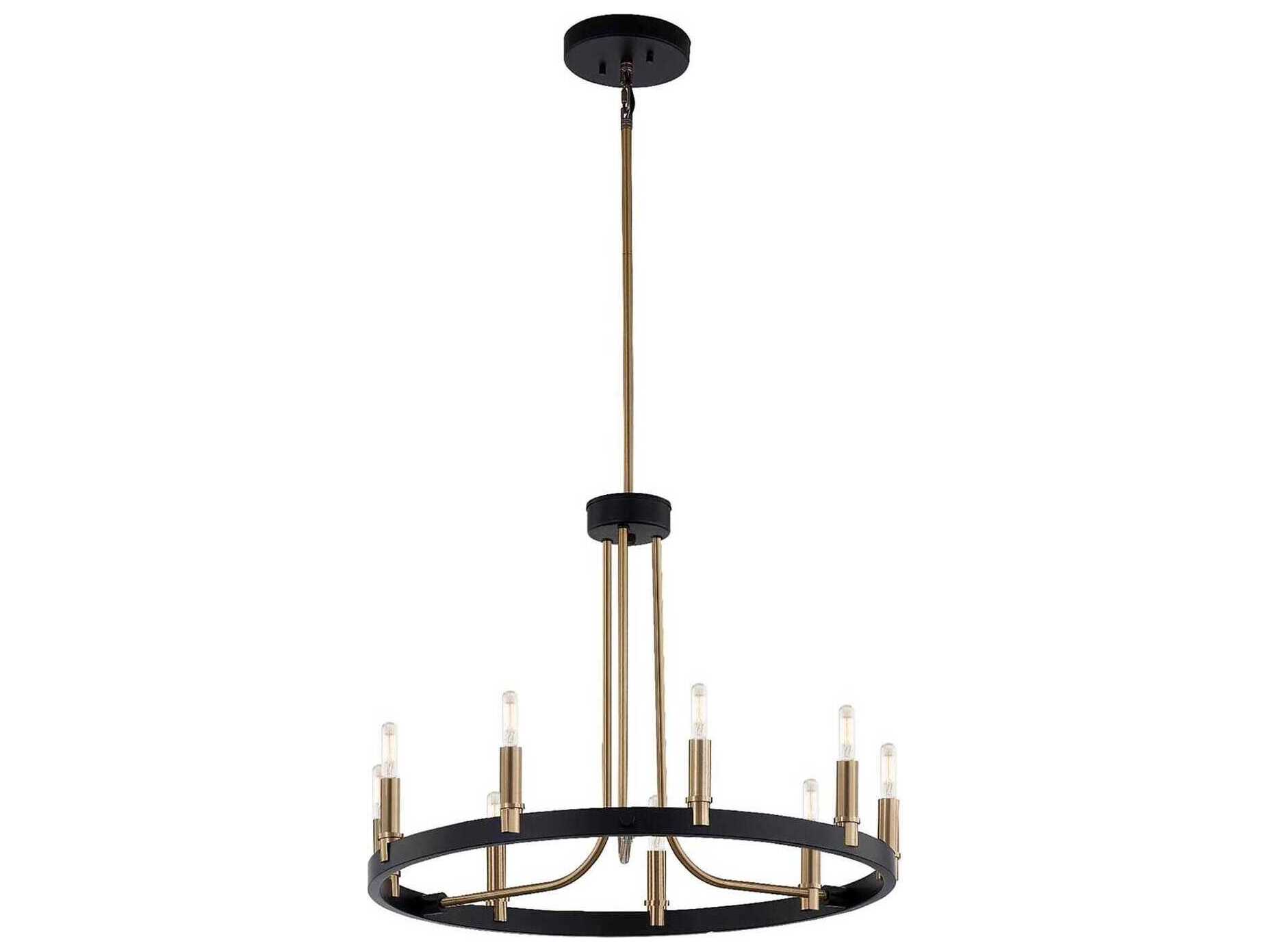 Justice Design Group 9-Light Matte Black Brass Chandelier