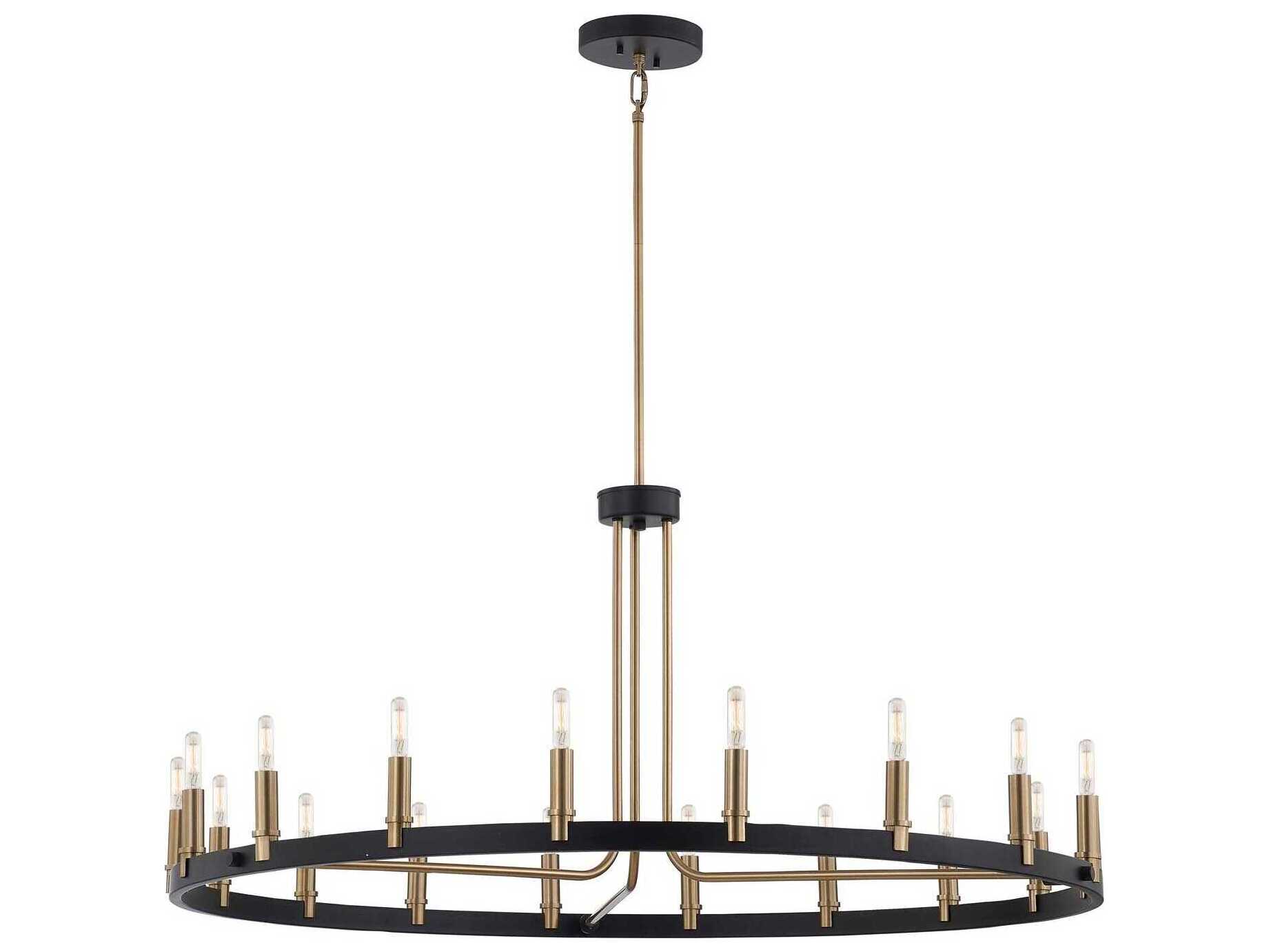 Justice Design Group 18-Light8-Light Matte Black Brass Chandelier