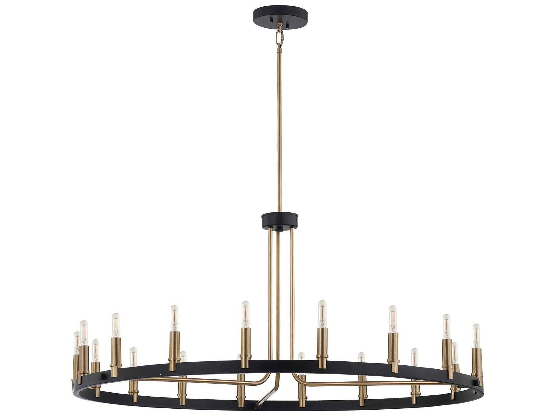 Justice Design Group 18-Light8-Light Matte Black Brass Chandelier