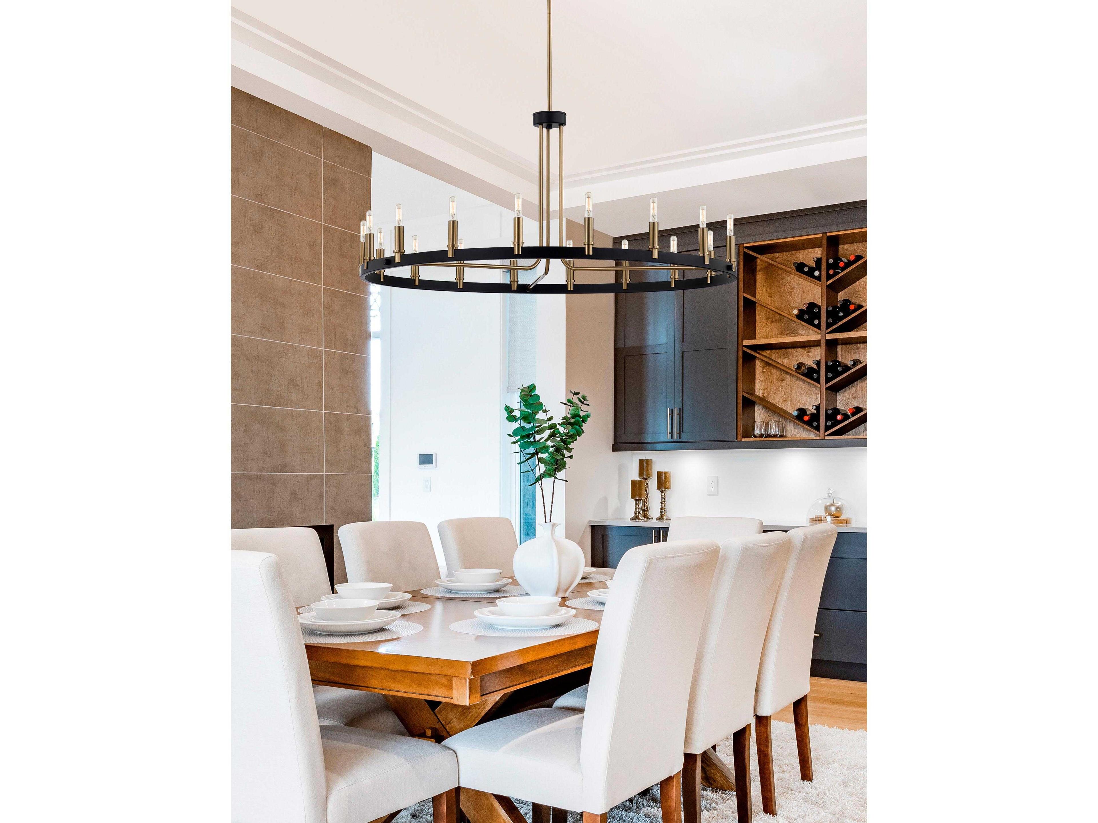 Justice Design Group 18-Light8-Light Matte Black Brass Chandelier