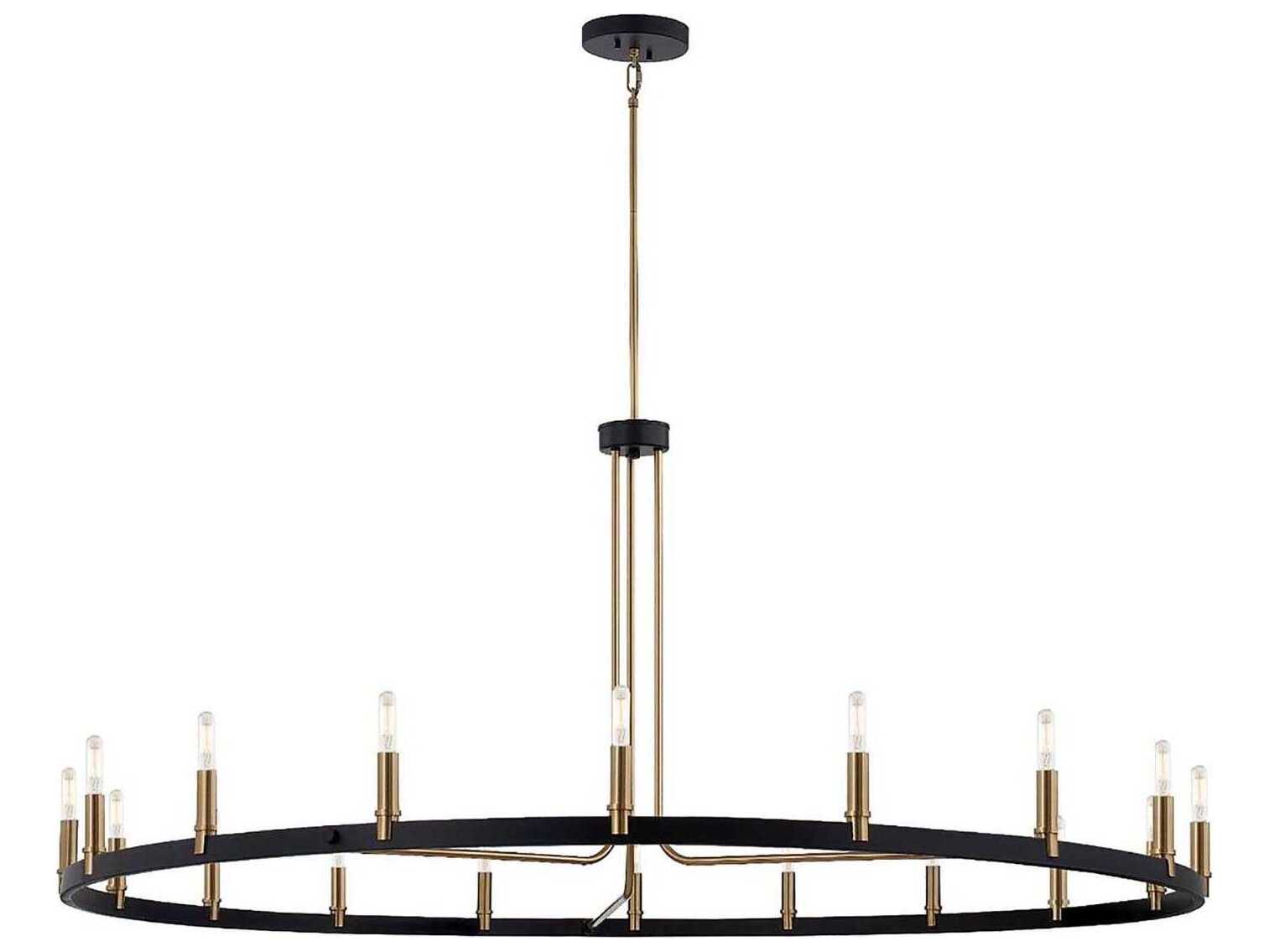Justice Design Group 18-Light8-Light Matte Black Brass Chandelier
