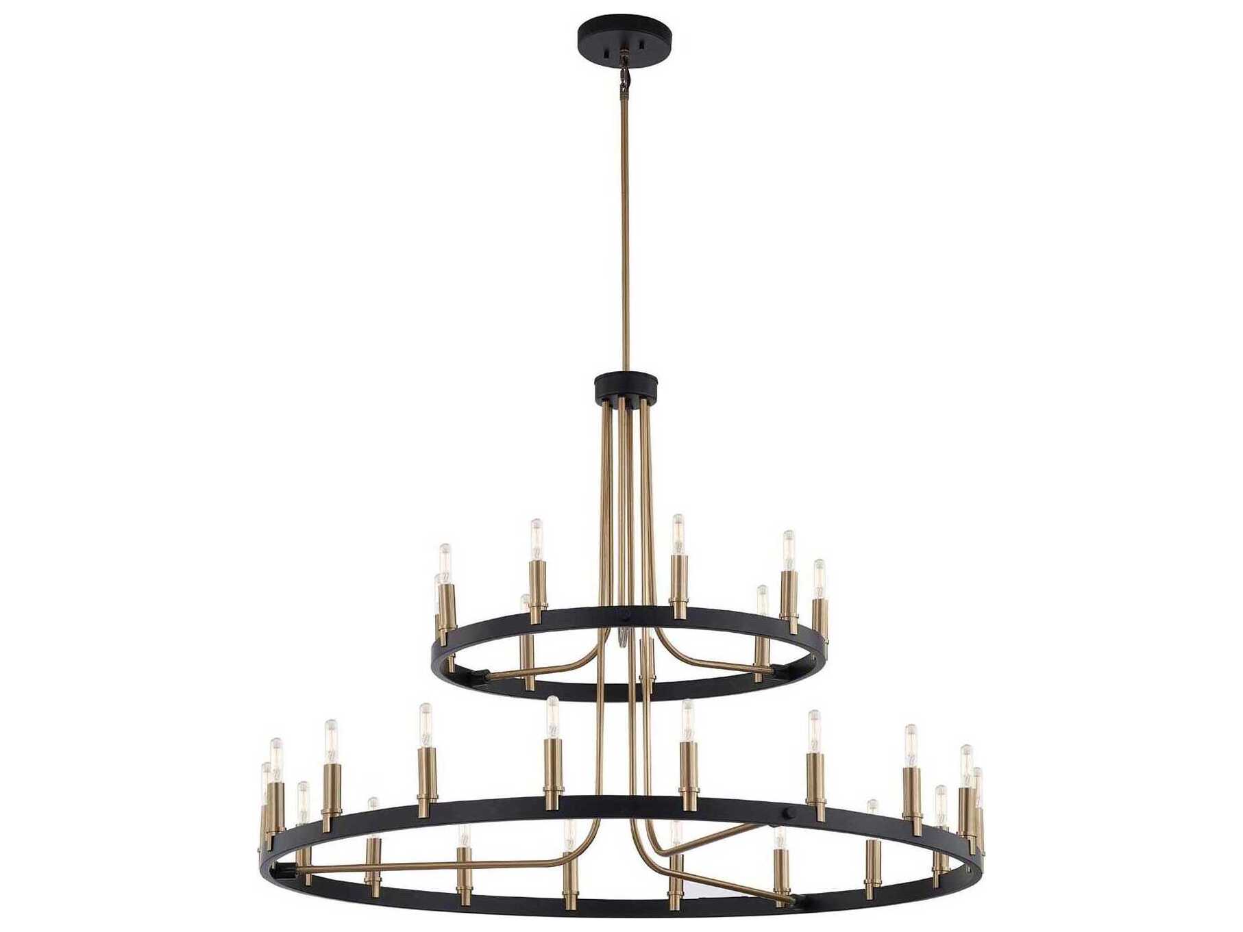 Justice Design Group 27-Light Matte Black Brass Tiered Chandelier
