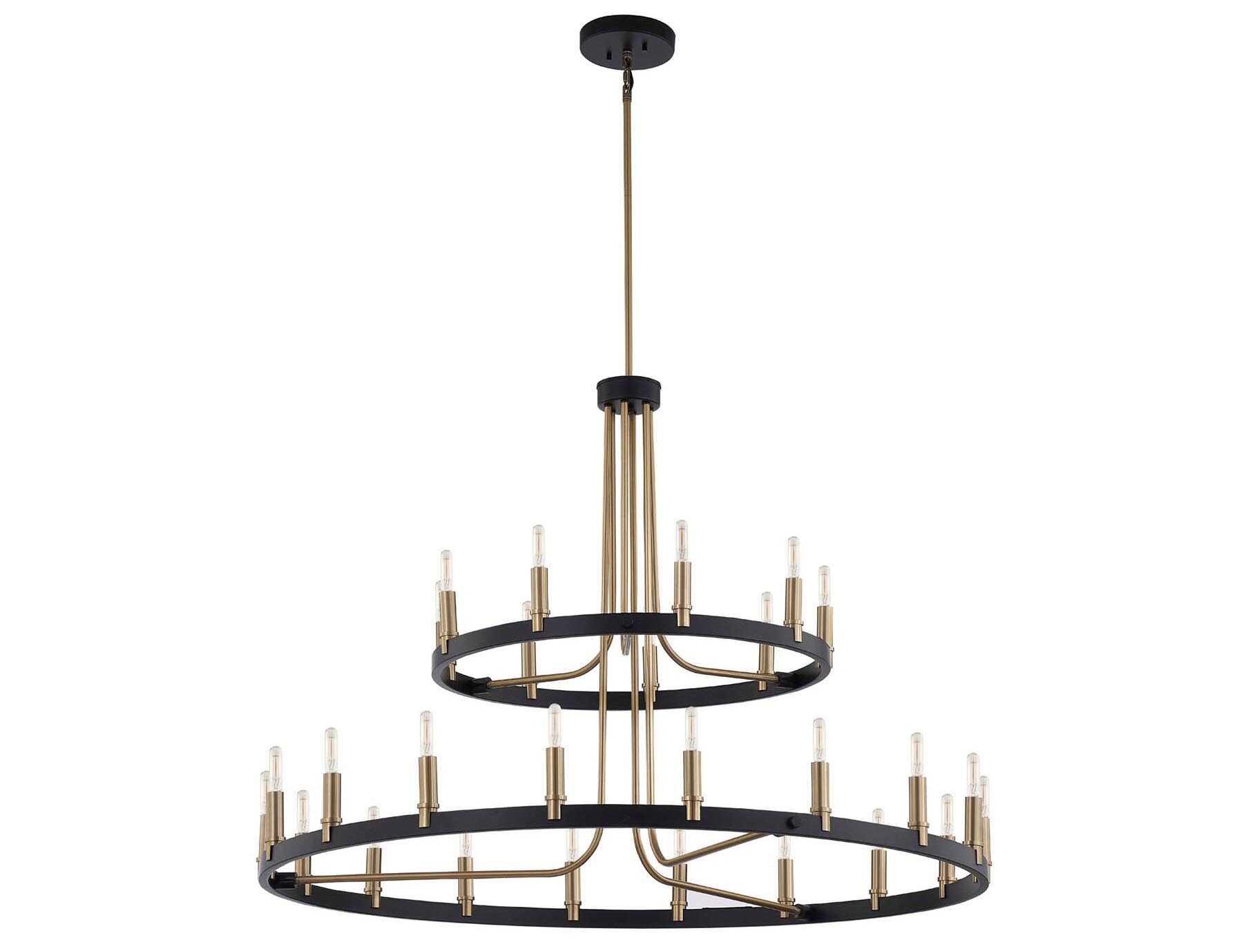 Justice Design Group 27-Light Matte Black Brass Tiered Chandelier