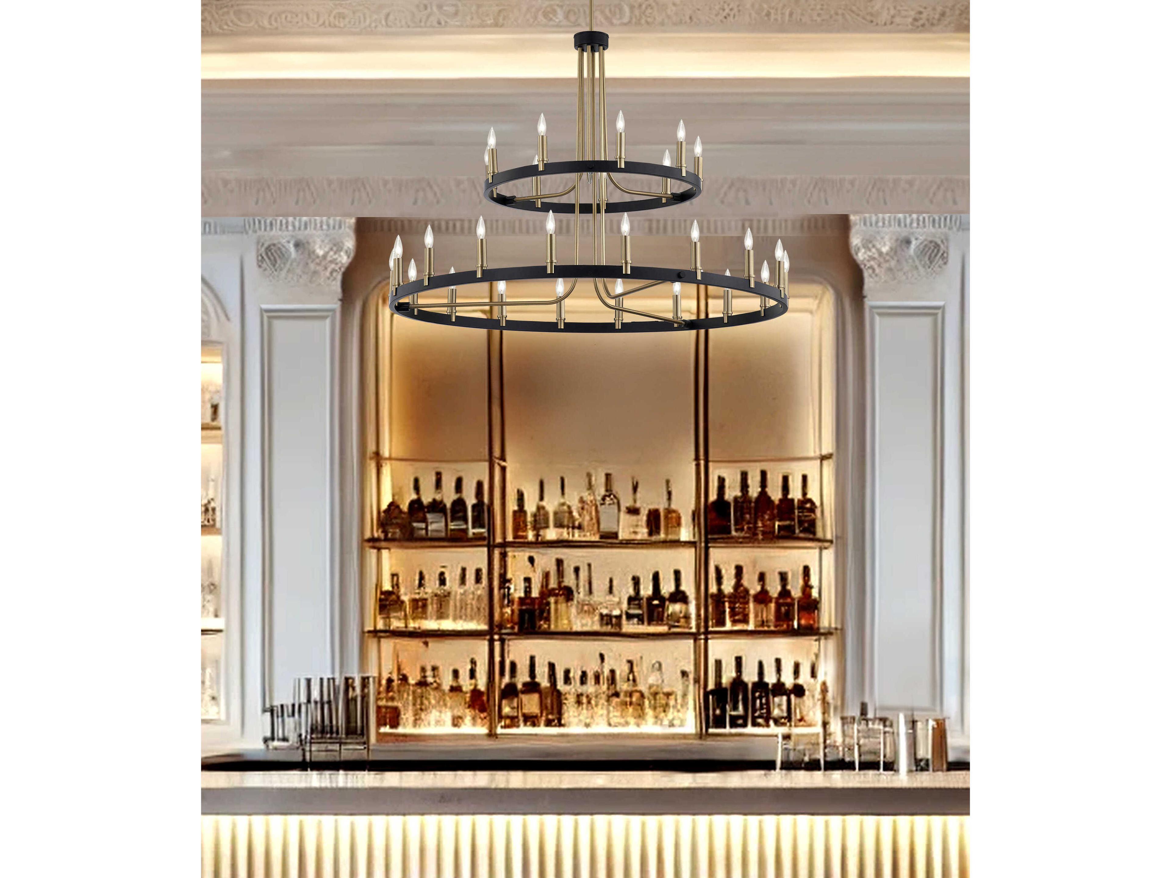 Justice Design Group 27-Light Matte Black Brass Tiered Chandelier