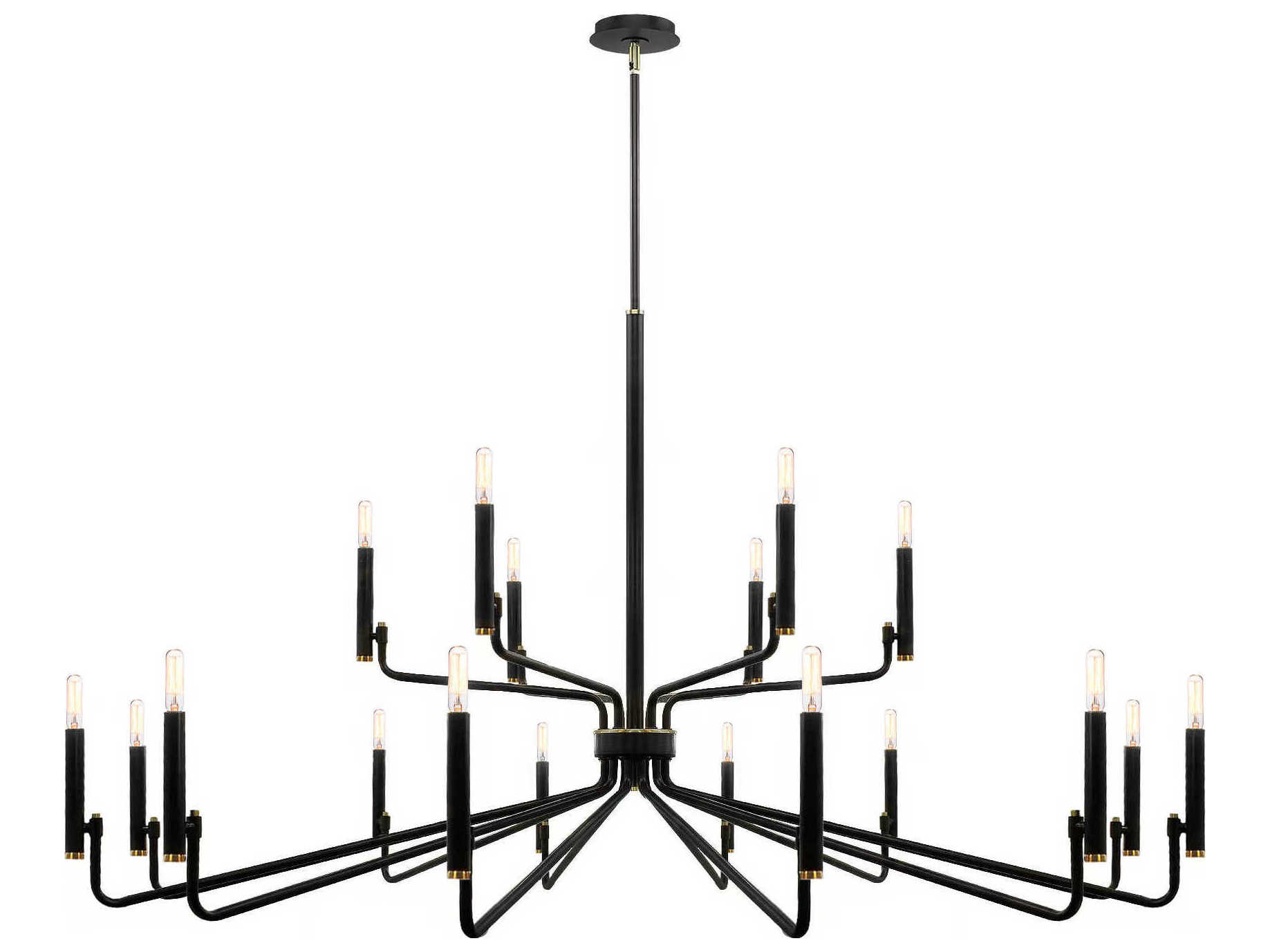 Justice Design Group Bedford 18-Light Matte Black Brass Candelabra Chandelier