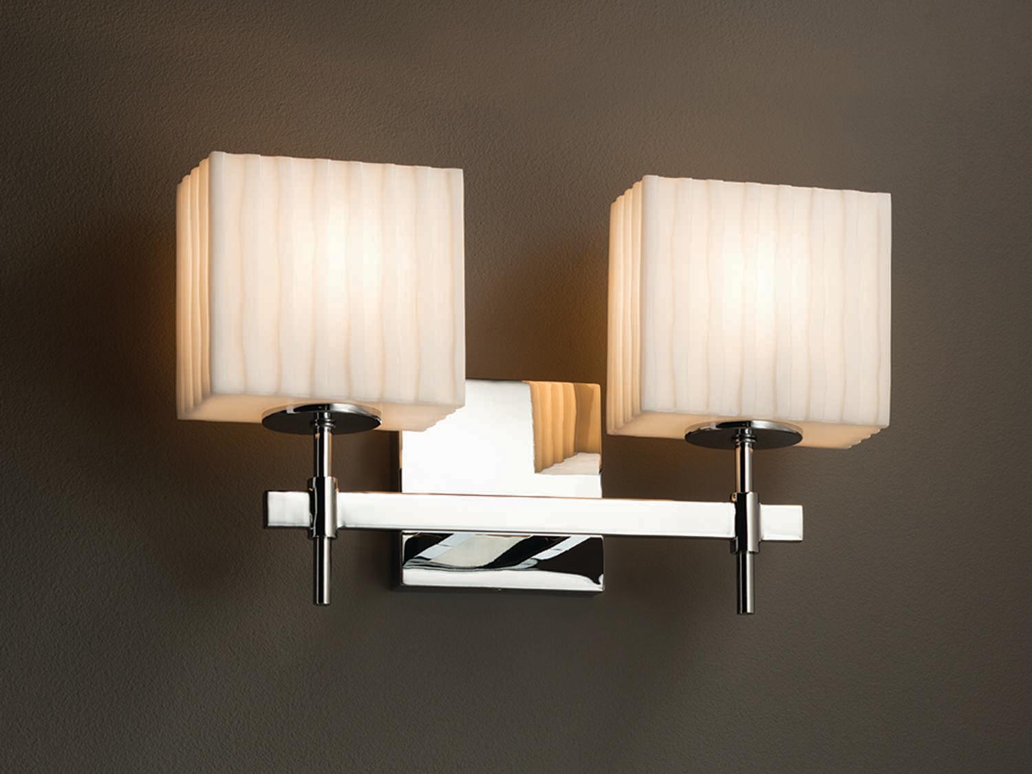 Justice Design Group Porcelina 2-Light Chrome Vanity Light