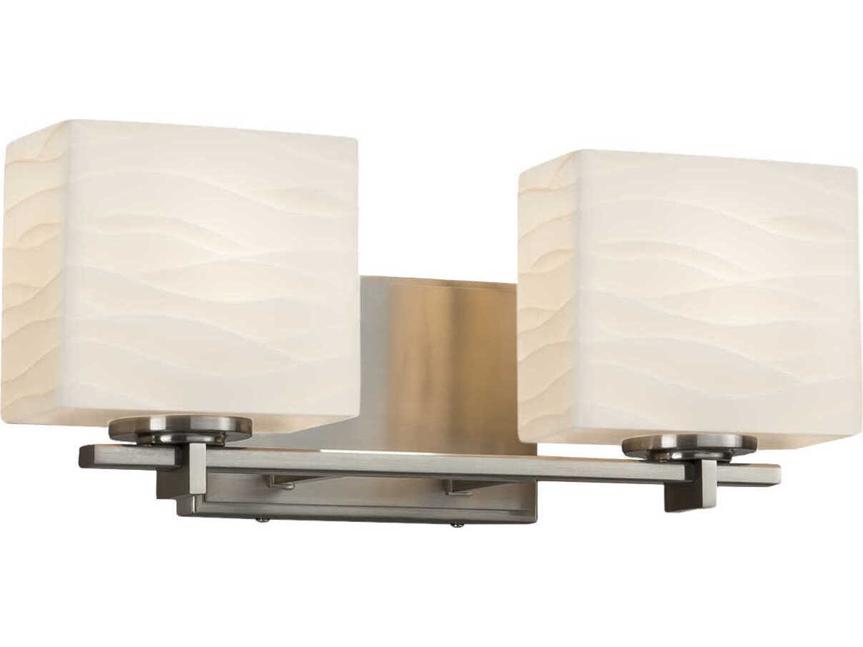 Justice Design Group Porcelina 2-Light Nickel Vanity Light