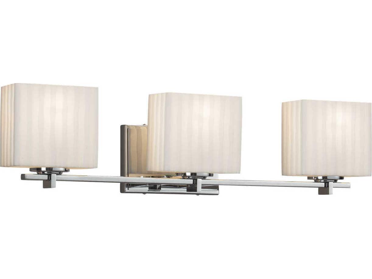 Justice Design Group Porcelina 3-Light Nickel Vanity Light