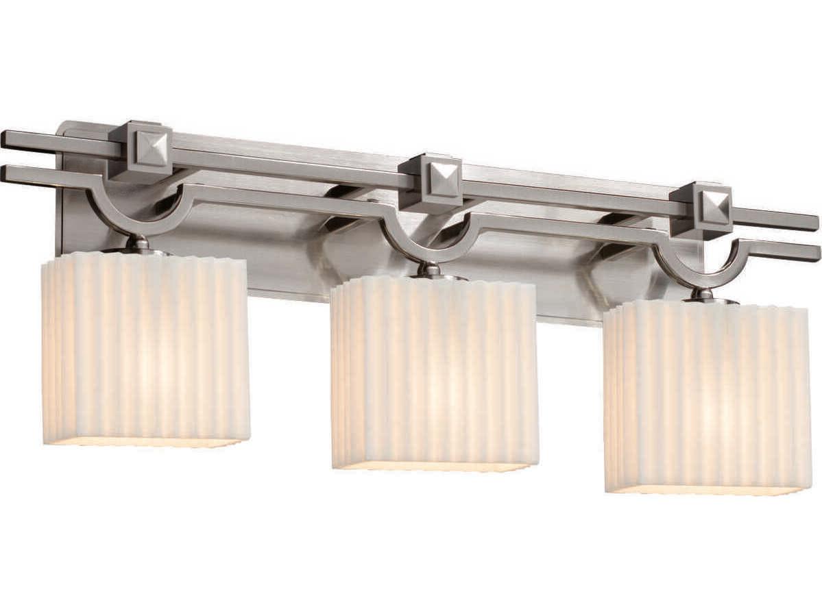 Justice Design Group Porcelina 3-Light Nickel Vanity Light